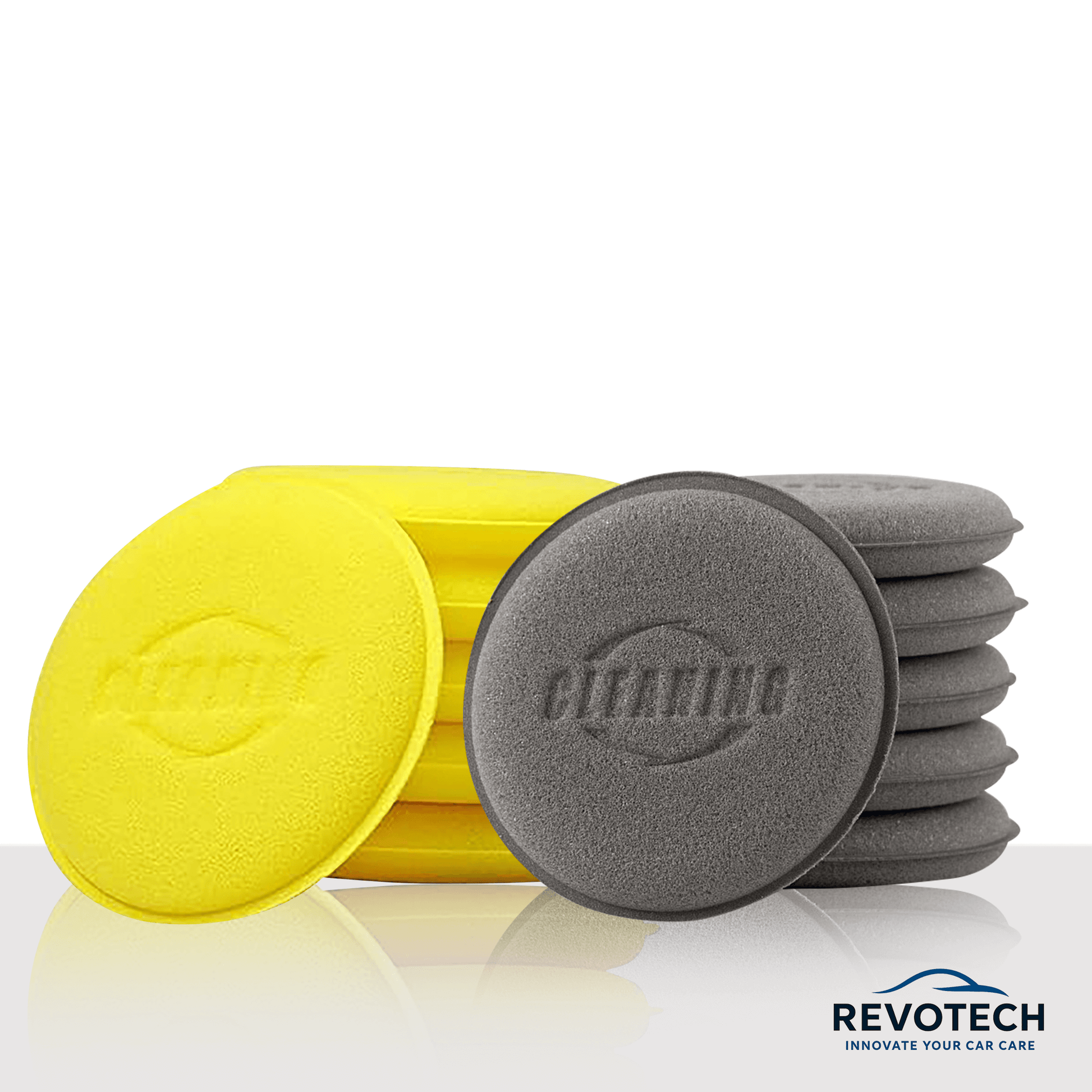 12er Set Auftragsschwämme in Gelb und Grau – Applikatorpads für Wachs, Versiegelung und Innenraumpflege