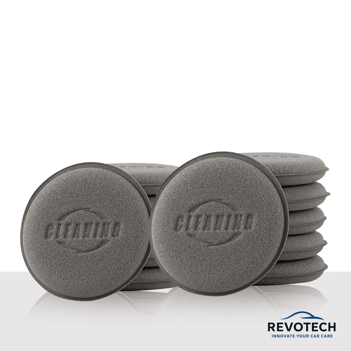 12er Set Auftragsschwämme in Grau – Applikatorpads für Autopflege, Innenraum und Wachs