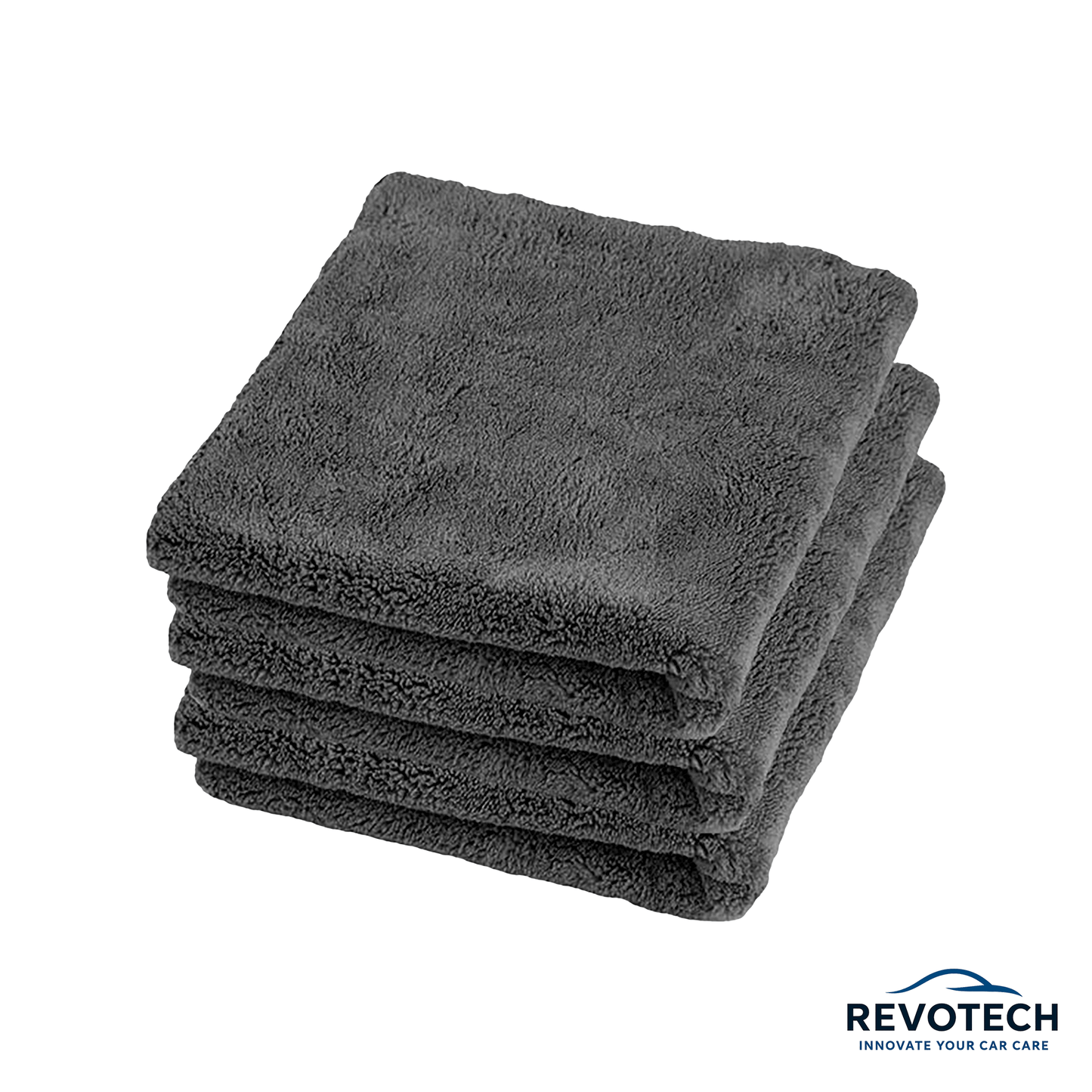 Drei Premium Edgeless Mikrofasertücher 40×40 cm, anthrazit, ideal für empfindliche Oberflächen