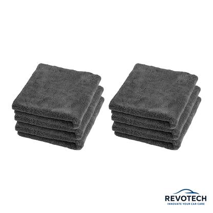 Sechs Premium Edgeless Mikrofasertücher 40×40 cm, anthrazit, ideal für empfindliche Oberflächen