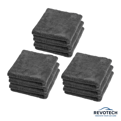Neun randlose Mikrofasertücher 40×40 cm, Farbe anthrazit, Premium-Qualität zum Polieren und Auswischen