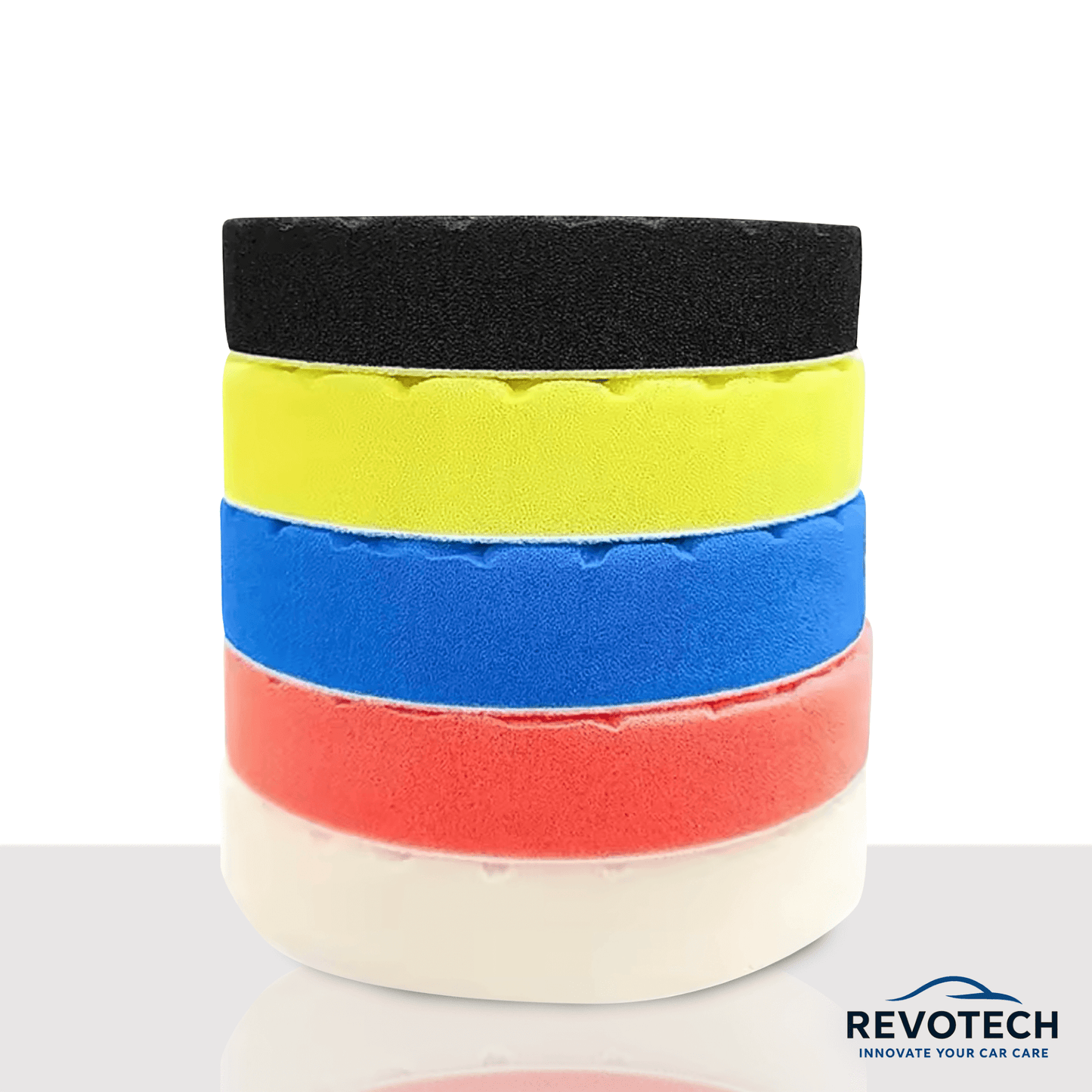 Gestapelte Schaumstoff-Polierpads – verschiedene Farben für Heavy Cut, Polishing und Finishing
