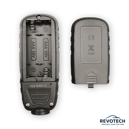 Yunombo YNB-100Pro Lackschichtdickenmesser, Rückansicht mit geöffnetem Batteriefach