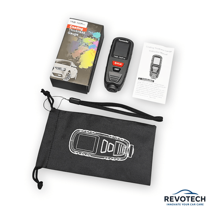 Yunombo YNB-100Pro Lackschichtdickenmesser mit Zubehör, Etui, Bedienungsanleitung und Verpackung – Set für professionelle Lackprüfung